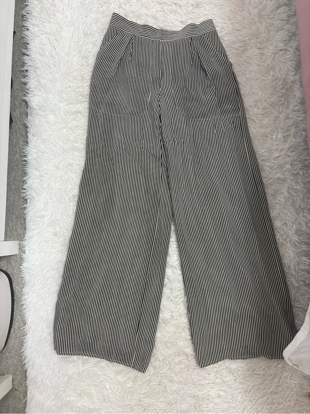 Oscar de la renta silk Striped Wide-Leg Women's Pants - Black & White
